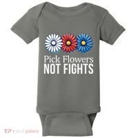Pick Flowers Not Fights Baby Bodysuit thumb 0