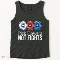 Pick Flowers Not Fights Tank Top thumb 2