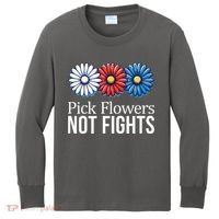 Pick Flowers Not Fights Kids Long Sleeve Shirt thumb 0