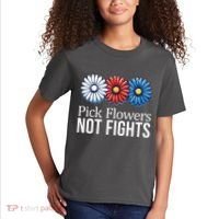Pick Flowers Not Fights Kids T-Shirt thumb 2