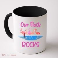 Pink Flamingo Our Flock Rocks Family Group Vacation Gift Coffee Mug thumb 0