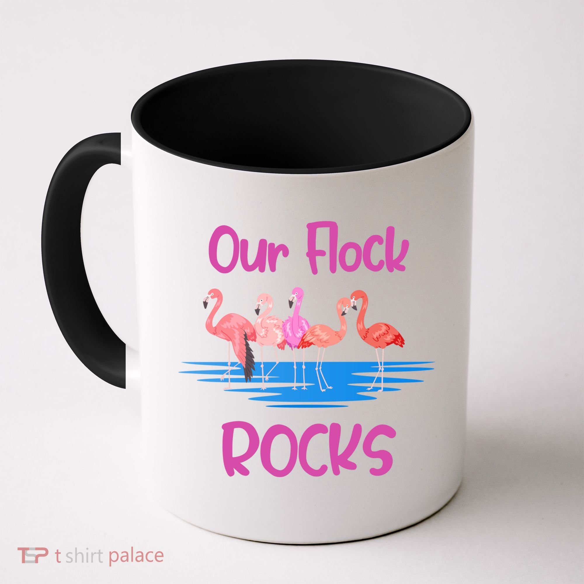 Pink Flamingo Our Flock Rocks Family Group Vacation Gift Coffee Mug