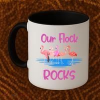 Pink Flamingo Our Flock Rocks Family Group Vacation Gift Coffee Mug thumb 2