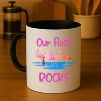 Pink Flamingo Our Flock Rocks Family Group Vacation Gift Coffee Mug thumb 4