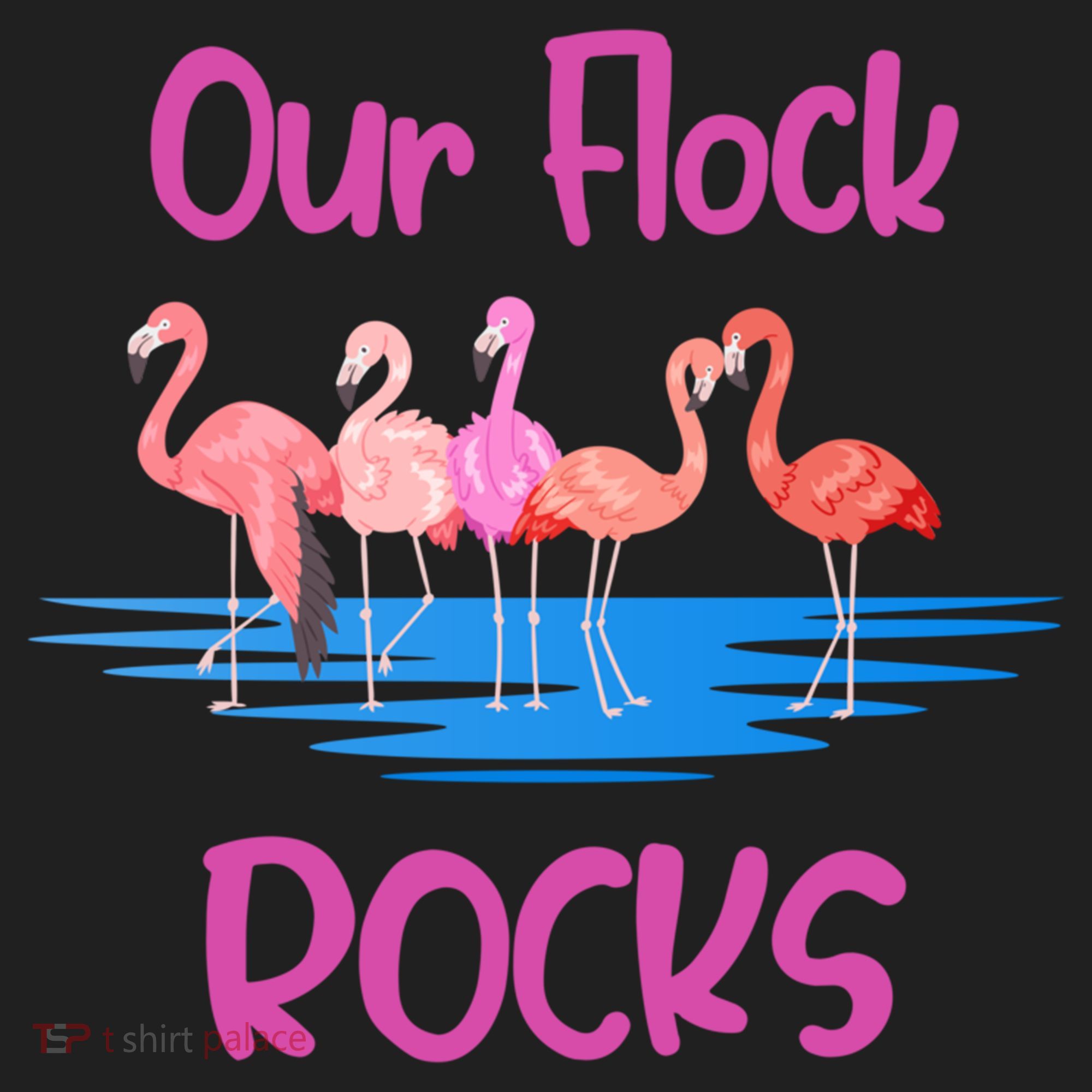 Pink Flamingo Our Flock Rocks Family Group Vacation Gift Beanie