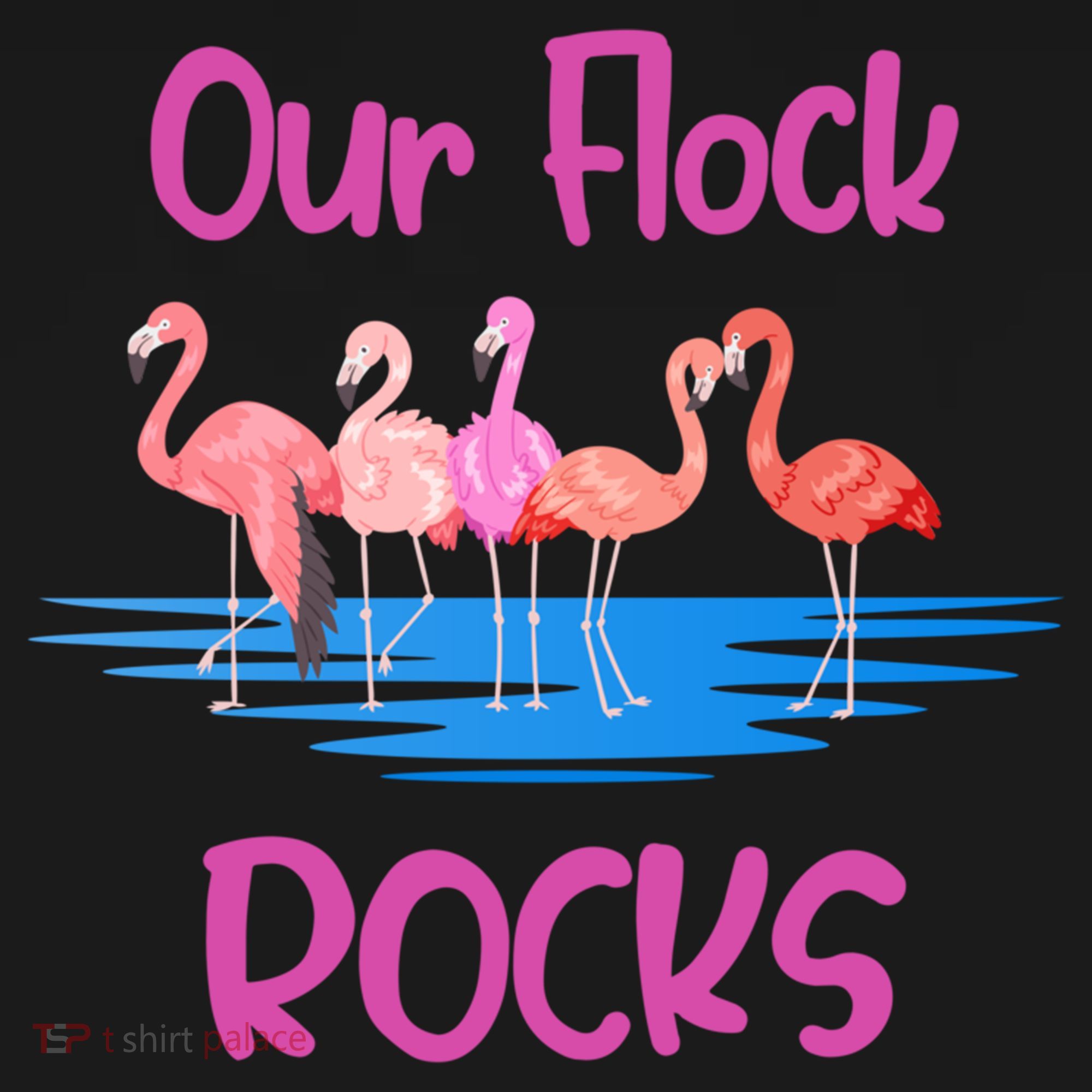Pink Flamingo Our Flock Rocks Family Group Vacation Gift Women's Hoodie