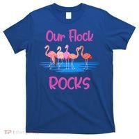 Pink Flamingo Our Flock Rocks Family Group Vacation Gift T-Shirt thumb 0