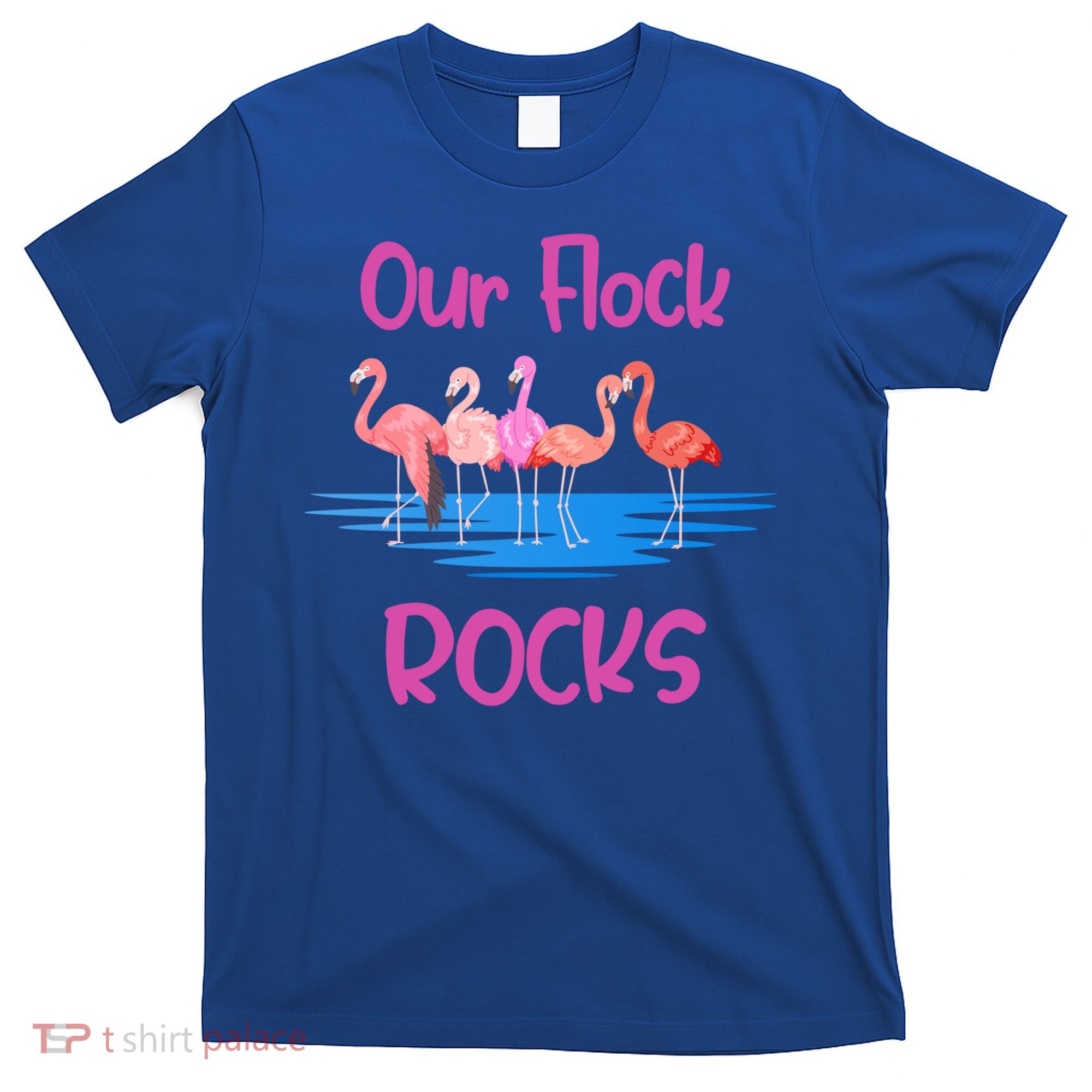 Pink Flamingo Our Flock Rocks Family Group Vacation Gift T-Shirt