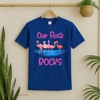 Pink Flamingo Our Flock Rocks Family Group Vacation Gift T-Shirt thumb 2
