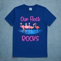 Pink Flamingo Our Flock Rocks Family Group Vacation Gift T-Shirt thumb 5