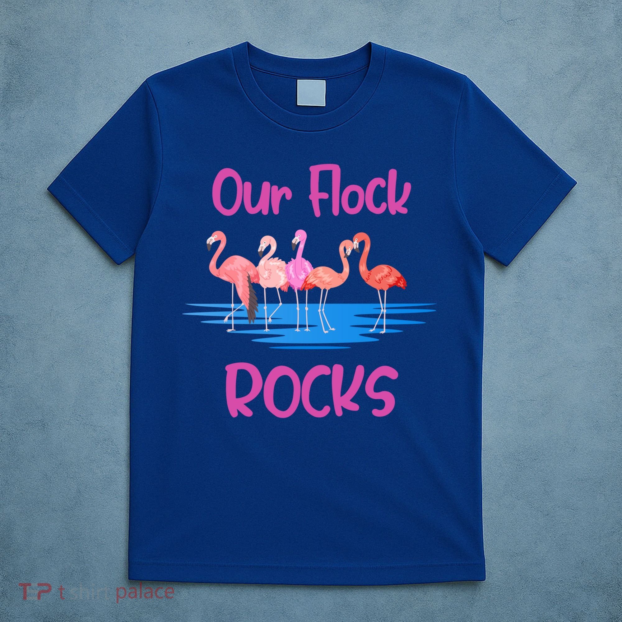 Pink Flamingo Our Flock Rocks Family Group Vacation Gift T-Shirt