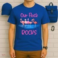 Pink Flamingo Our Flock Rocks Family Group Vacation Gift T-Shirt thumb 6