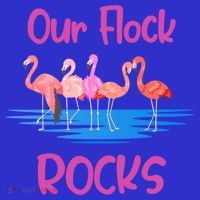 Pink Flamingo Our Flock Rocks Family Group Vacation Gift Button thumb 1