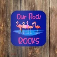 Pink Flamingo Our Flock Rocks Family Group Vacation Gift Coaster thumb 0