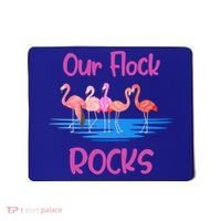 Pink Flamingo Our Flock Rocks Family Group Vacation Gift Mousepad thumb 0