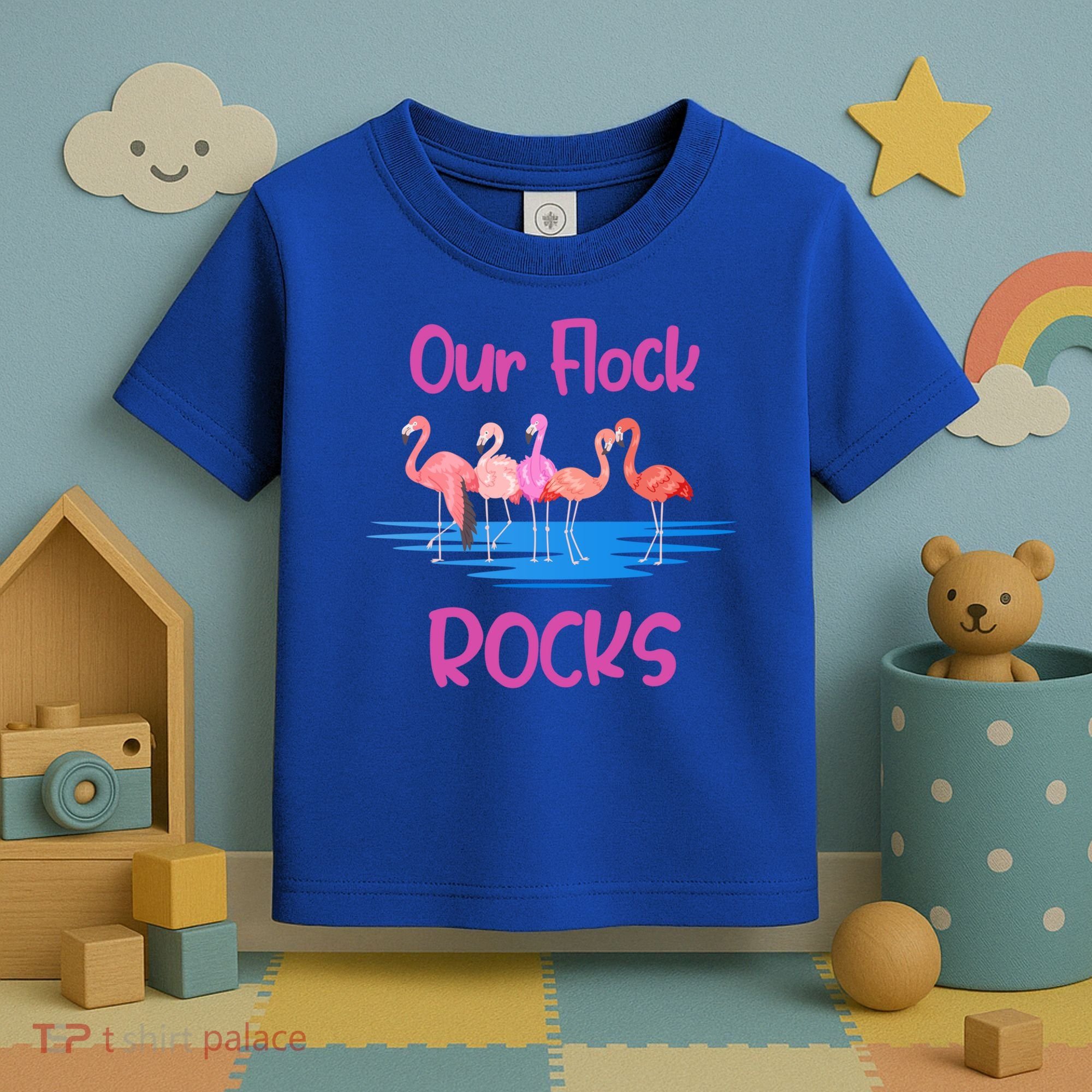 Pink Flamingo Our Flock Rocks Family Group Vacation Gift Toddler T-Shirt