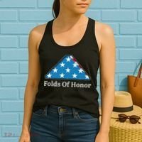 Patriotic Folds Of Honor Fallen Military First Responders Women's Tank Top thumb 2
