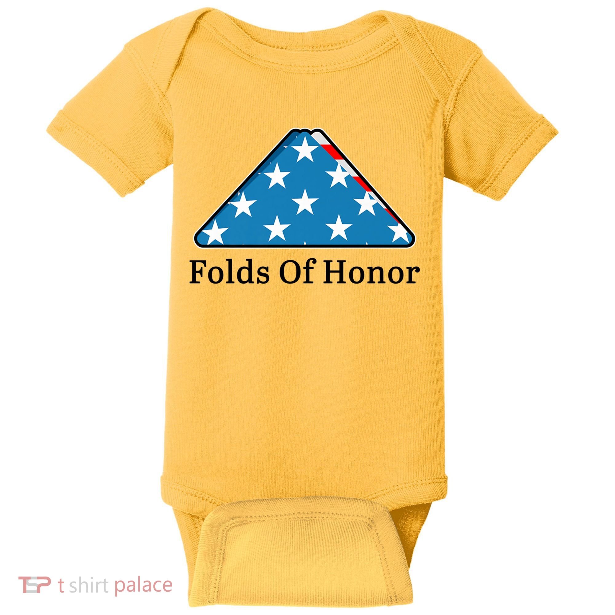 Patriotic Folds Of Honor Fallen Military First Responders Baby Bodysuit