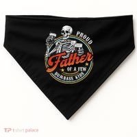 Proud Father Of A Few Dumbass Funny Dad Love Family USA-Made Doggie Bandana thumb 0