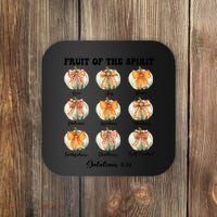 Pumpkin Fruit Of The Spirit Fall Halloween Bible Verse Coaster thumb 0