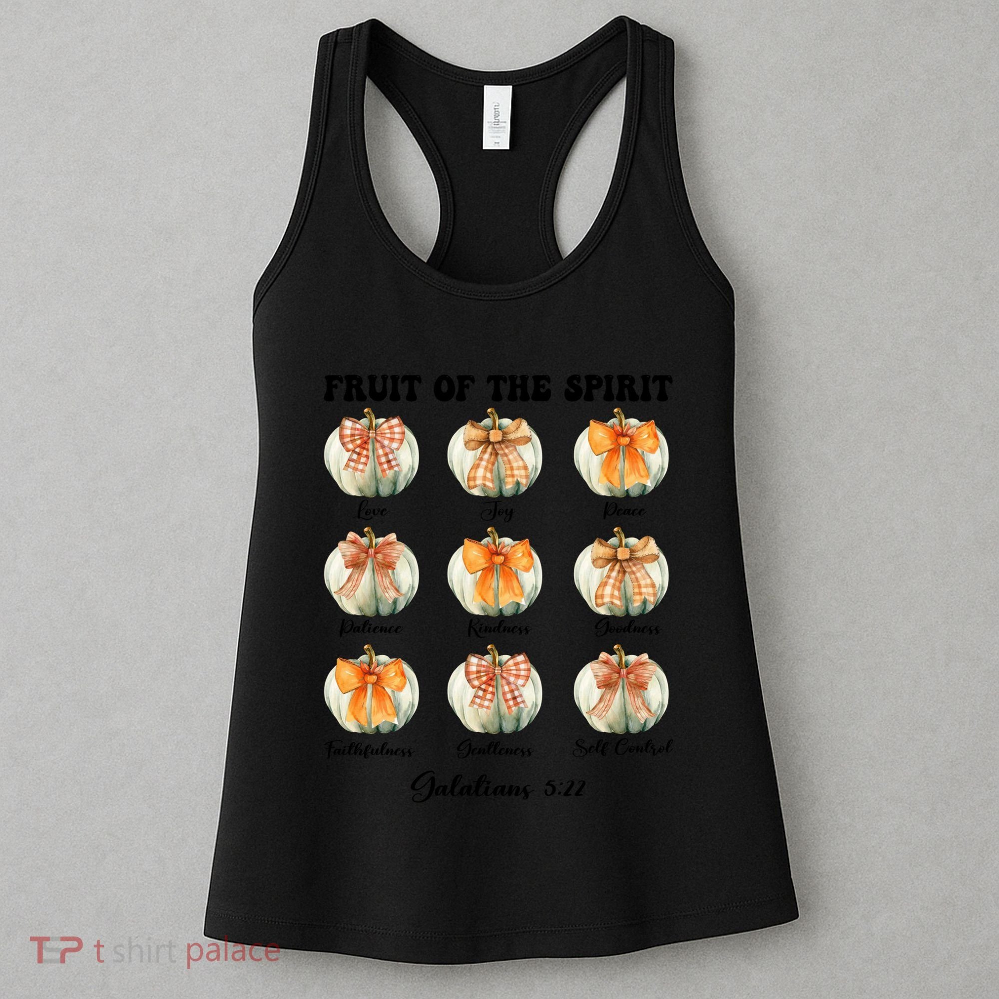 Pumpkin Fruit Of The Spirit Fall Halloween Bible Verse Women's Tank Top