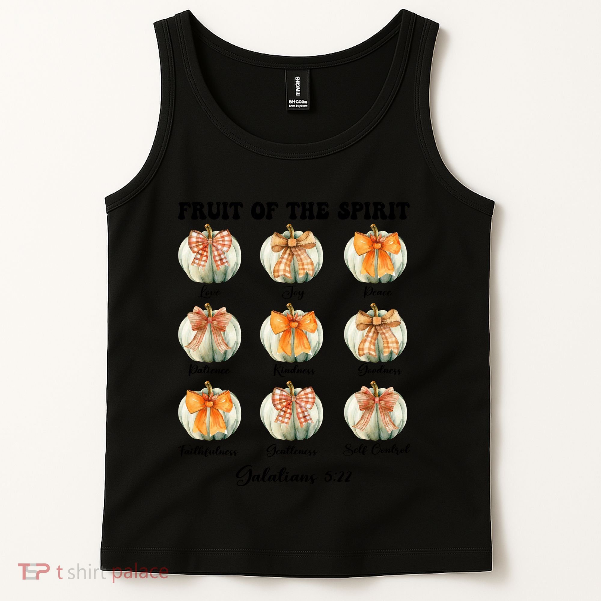 Pumpkin Fruit Of The Spirit Fall Halloween Bible Verse Tank Top