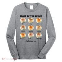 Pumpkin Fruit Of The Spirit Fall Halloween Bible Verse Long Sleeve Shirt thumb 0