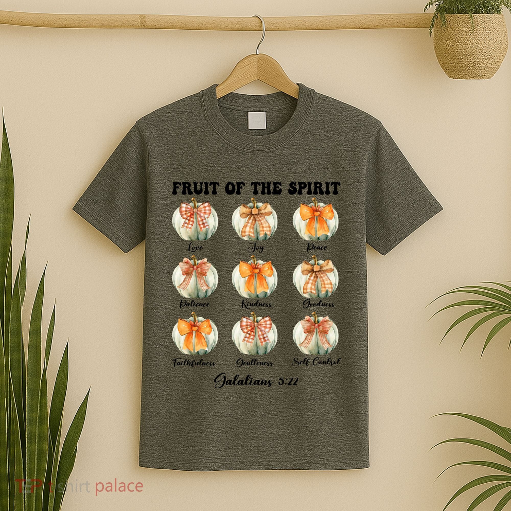 Pumpkin Fruit Of The Spirit Fall Halloween Bible Verse T-Shirt