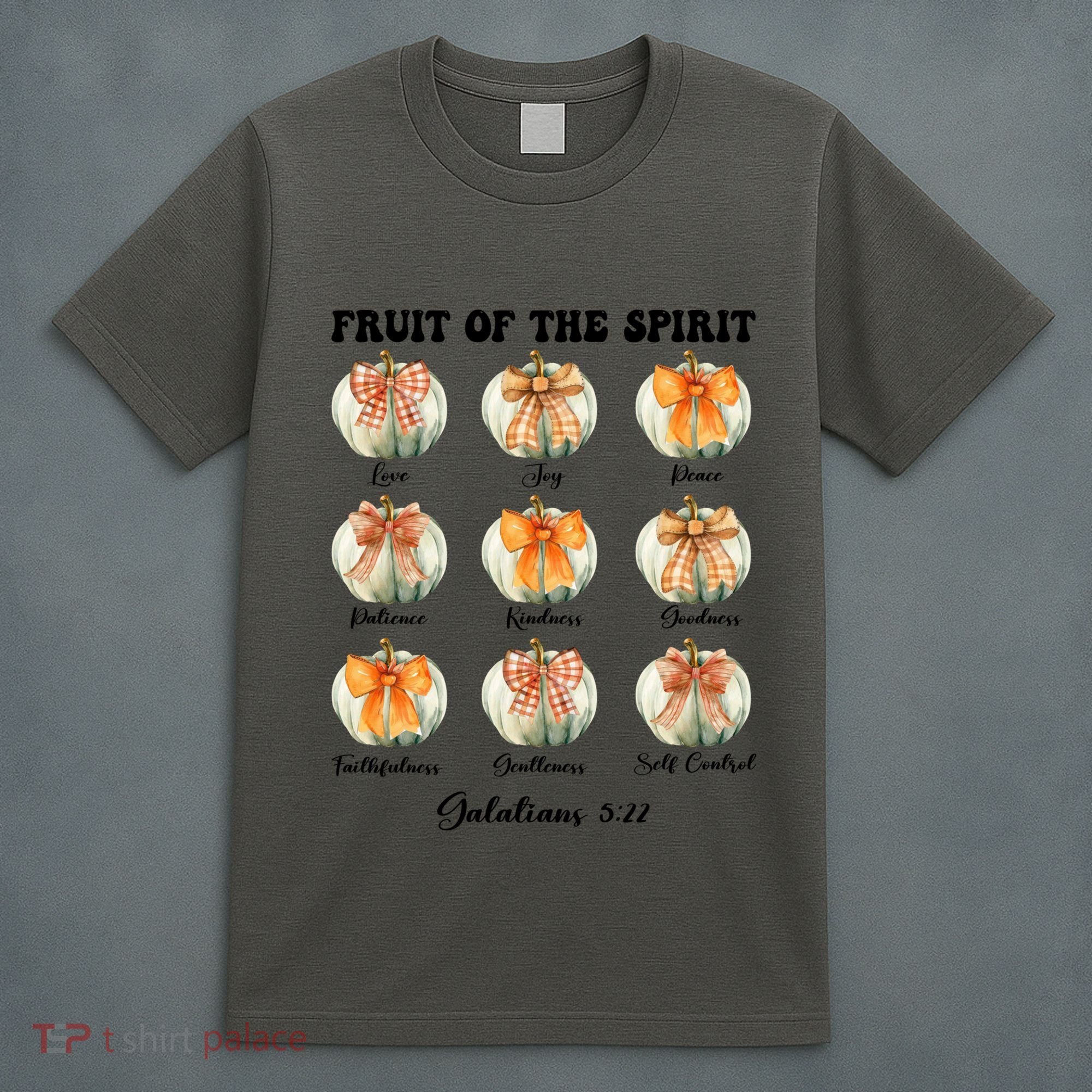 Pumpkin Fruit Of The Spirit Fall Halloween Bible Verse T-Shirt