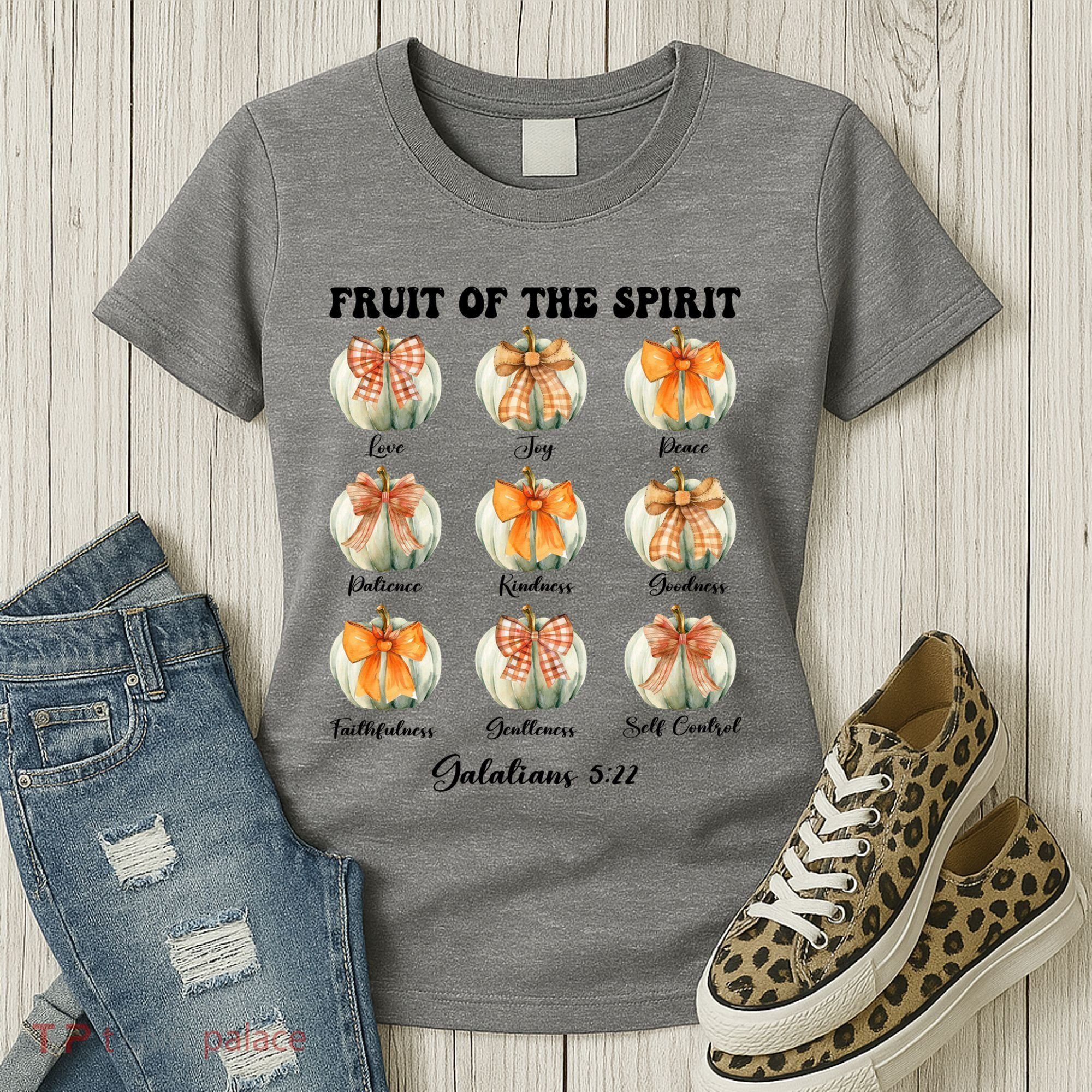 Pumpkin Fruit Of The Spirit Fall Halloween Bible Verse Women's T-Shirt