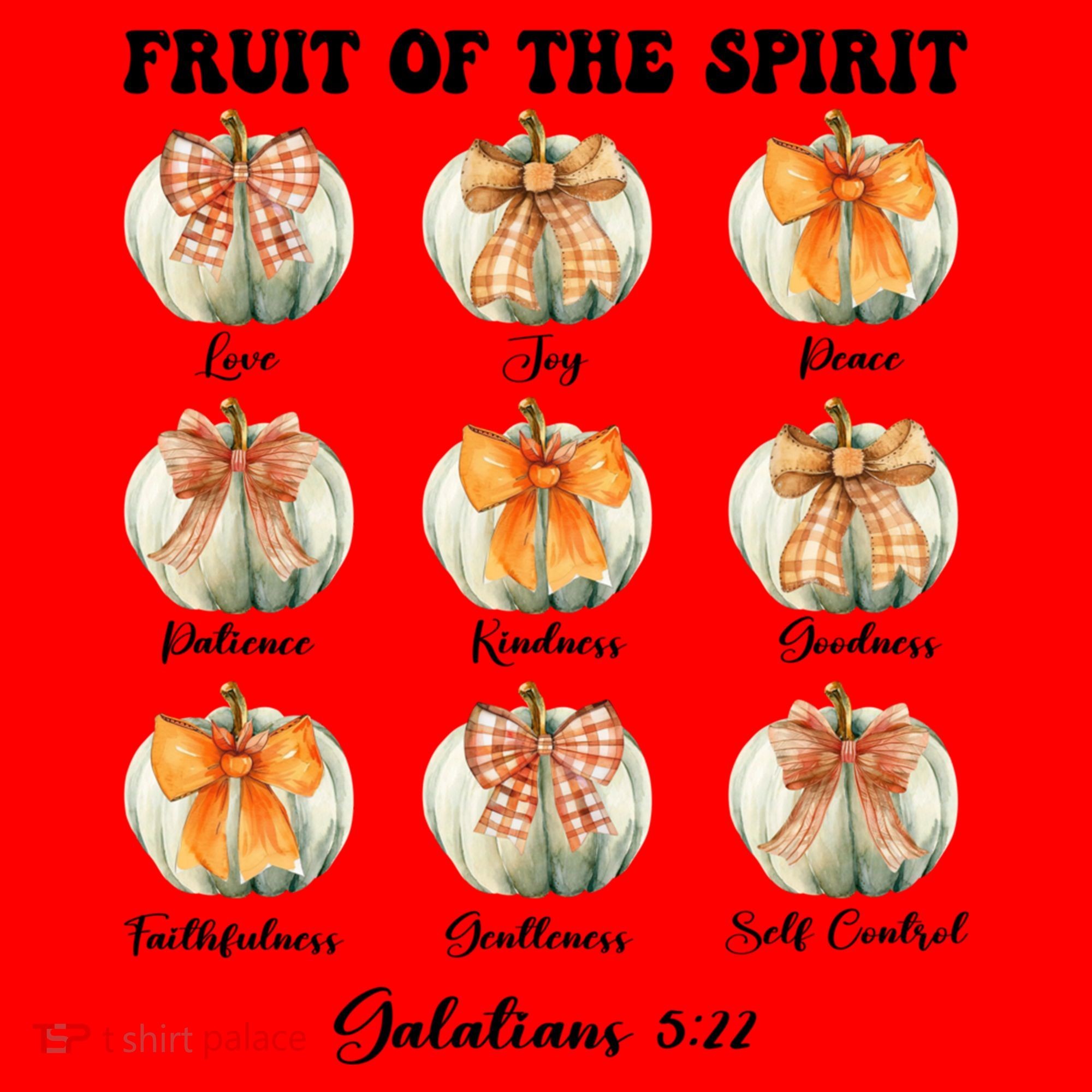 Pumpkin Fruit Of The Spirit Fall Halloween Bible Verse Santa Hat