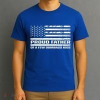 Proud Father Of A Few Dumbass Kids Usa Flag Funny Fathers Day T-Shirt thumb 3