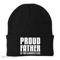 Proud Father Of Two Dumbass Gift Fathers Day Gift Dad Gift Beanie thumb 0