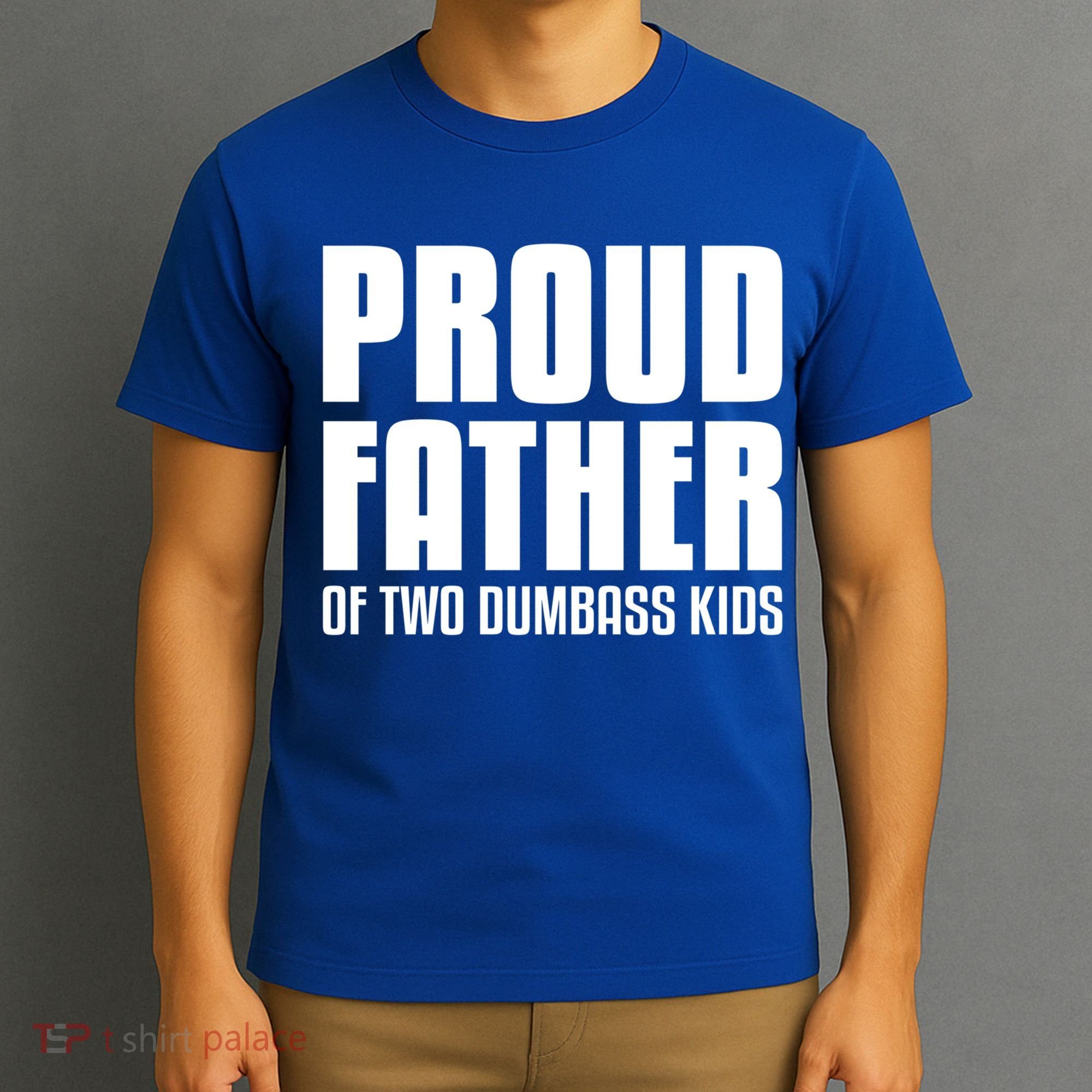 Proud Father Of Two Dumbass Gift Fathers Day Gift Dad Gift T-Shirt