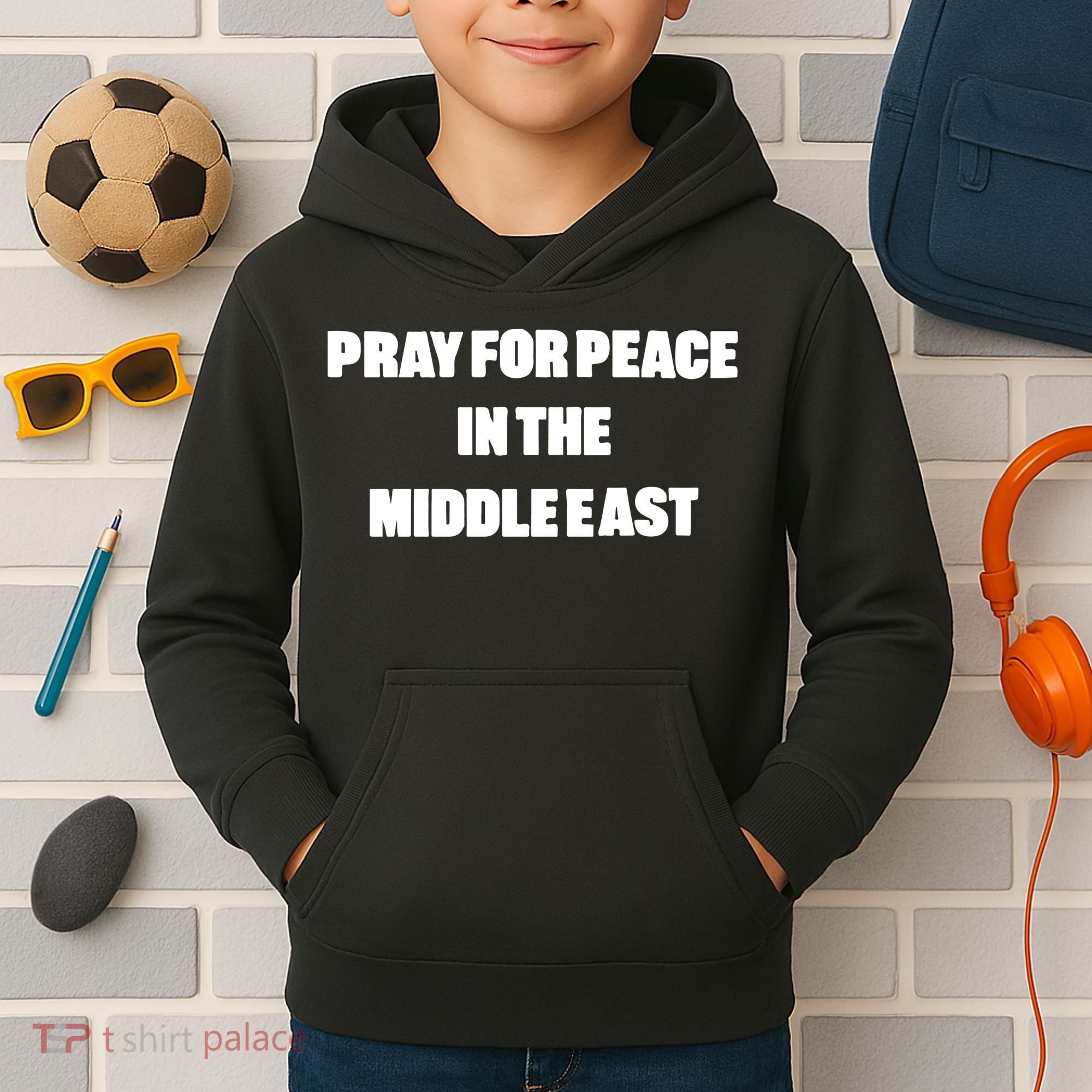 Pray For Peace In The Middle East Kids Hoodie