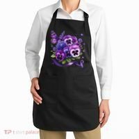 Purple Floral Pansies Butterfly Ribbon Alzheimer's Awareness Apron thumb 2