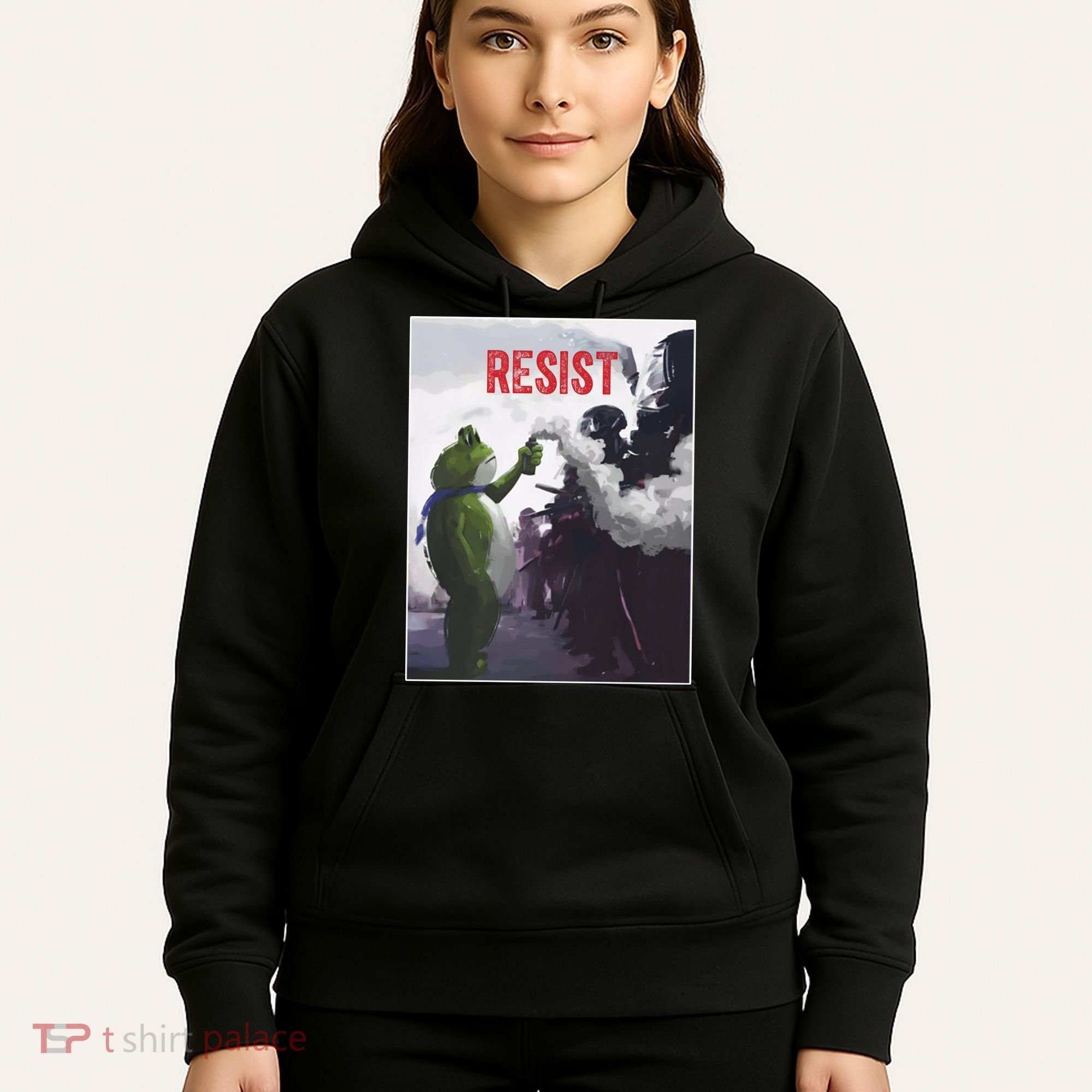 Portland Frog Protest Resist Abolish Ice Hoodie