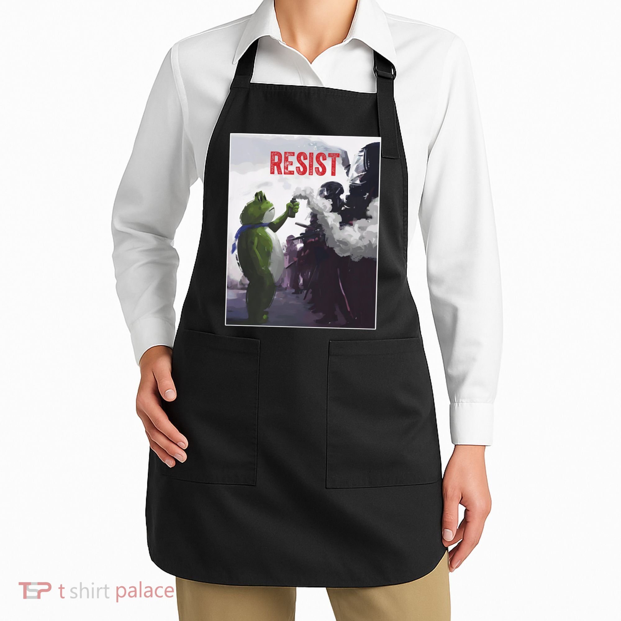 Portland Frog Protest Resist Abolish Ice Apron