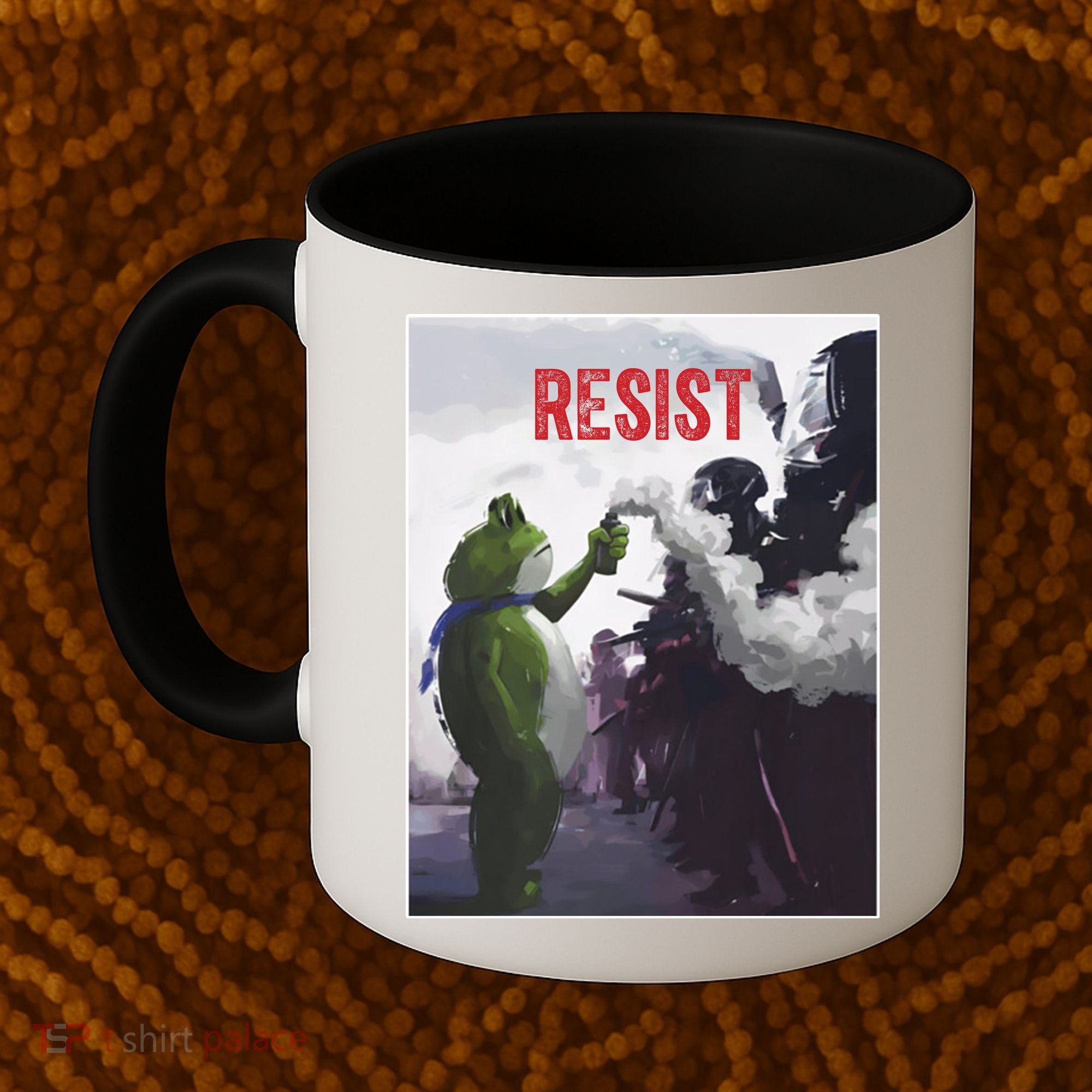 Portland Frog Protest Resist Abolish Ice Coffee Mug