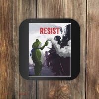 Portland Frog Protest Resist Abolish Ice Coaster thumb 0