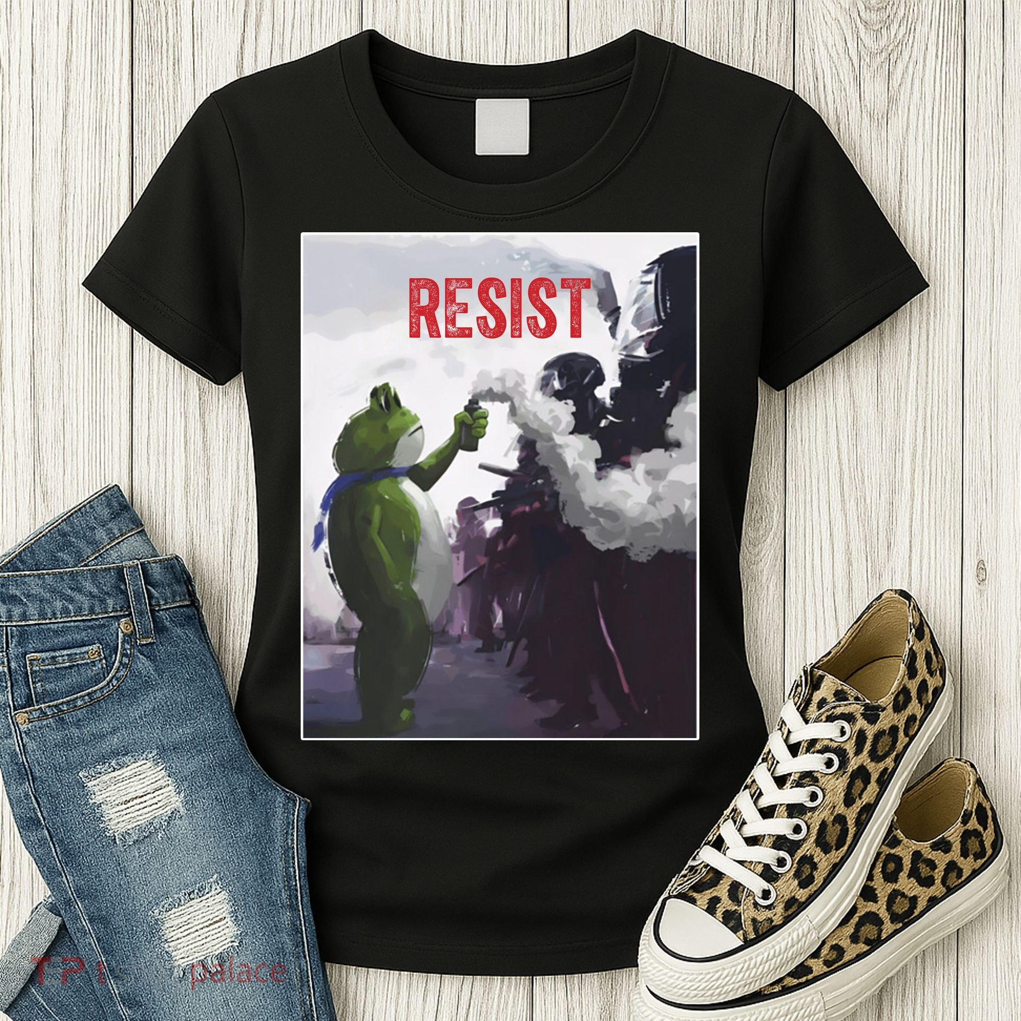 Portland Frog Protest Resist Abolish Ice Women's T-Shirt