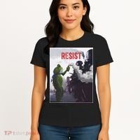 Portland Frog Protest Resist Abolish Ice Women's T-Shirt thumb 4