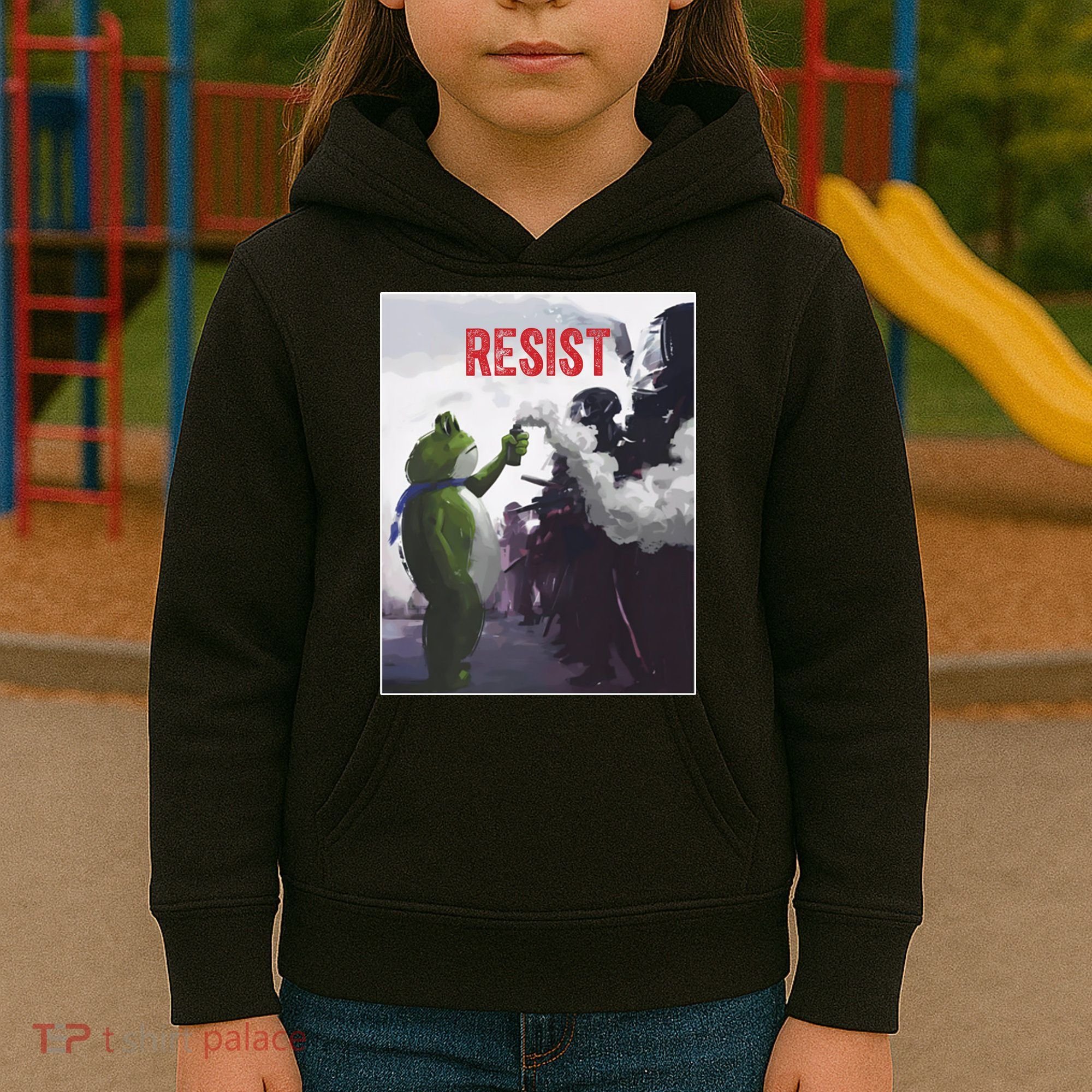 Portland Frog Protest Resist Abolish Ice Kids Hoodie