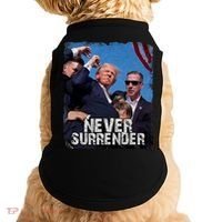Pray For President Trump Never Surrender Doggie Tank thumb 0