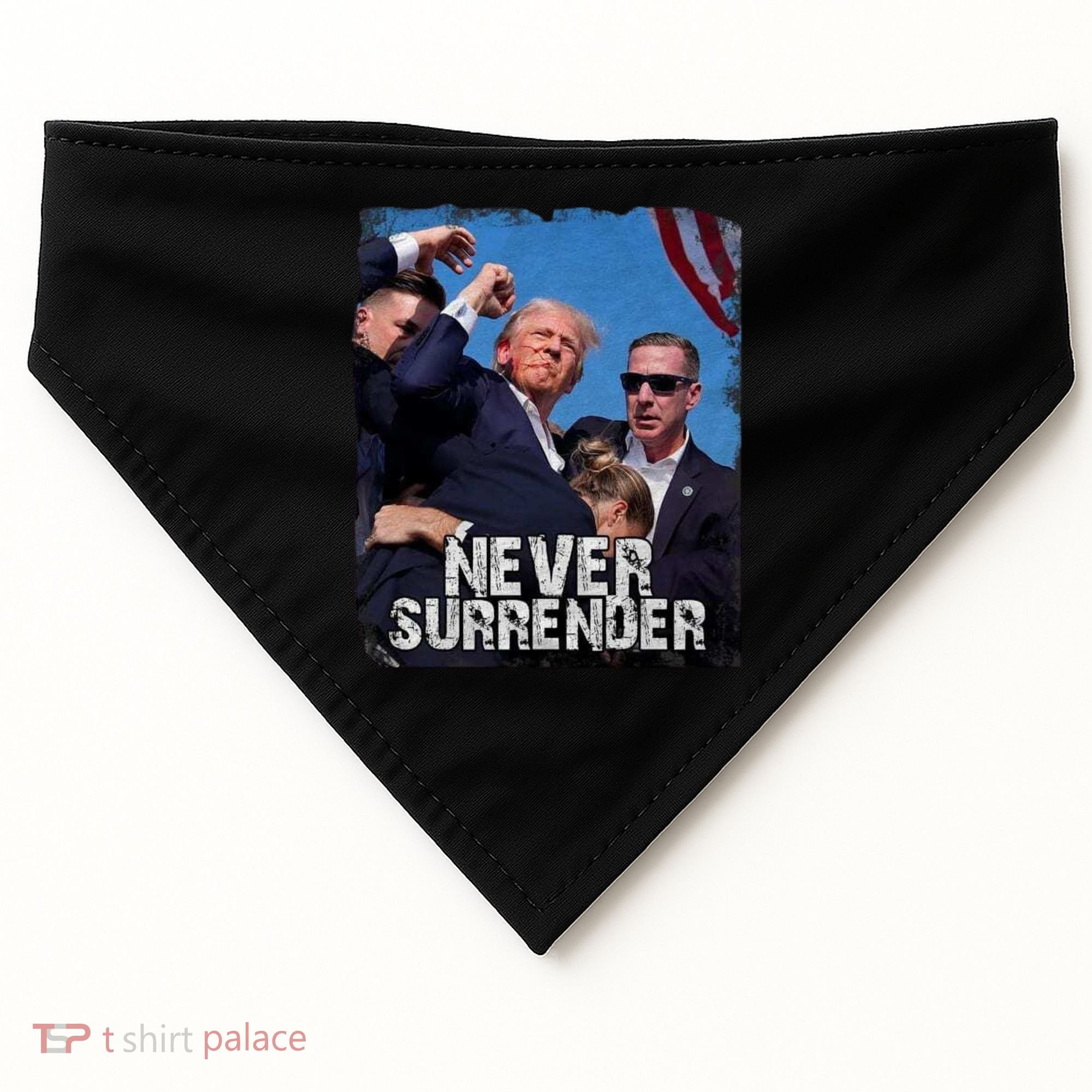 Pray For President Trump Never Surrender USA-Made Doggie Bandana