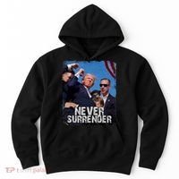 Pray For President Trump Never Surrender Hoodie thumb 0