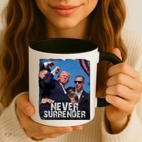 Pray For President Trump Never Surrender Coffee Mug thumb 3