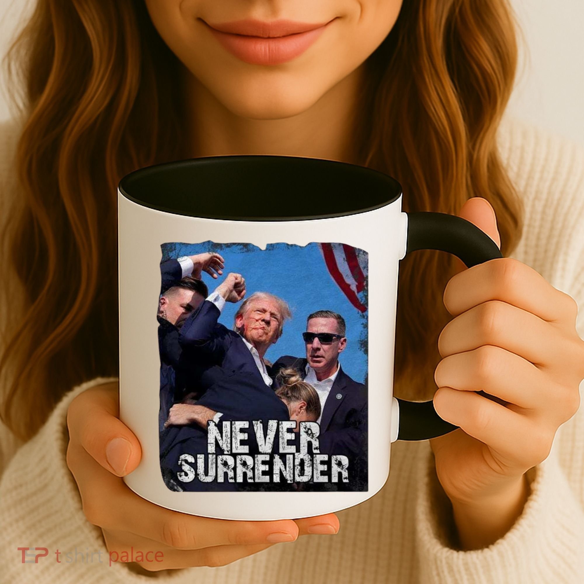 Pray For President Trump Never Surrender Coffee Mug