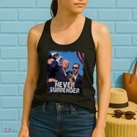 Pray For President Trump Never Surrender Women's Tank Top thumb 2