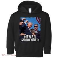 Pray For President Trump Never Surrender Toddler Hoodie thumb 0